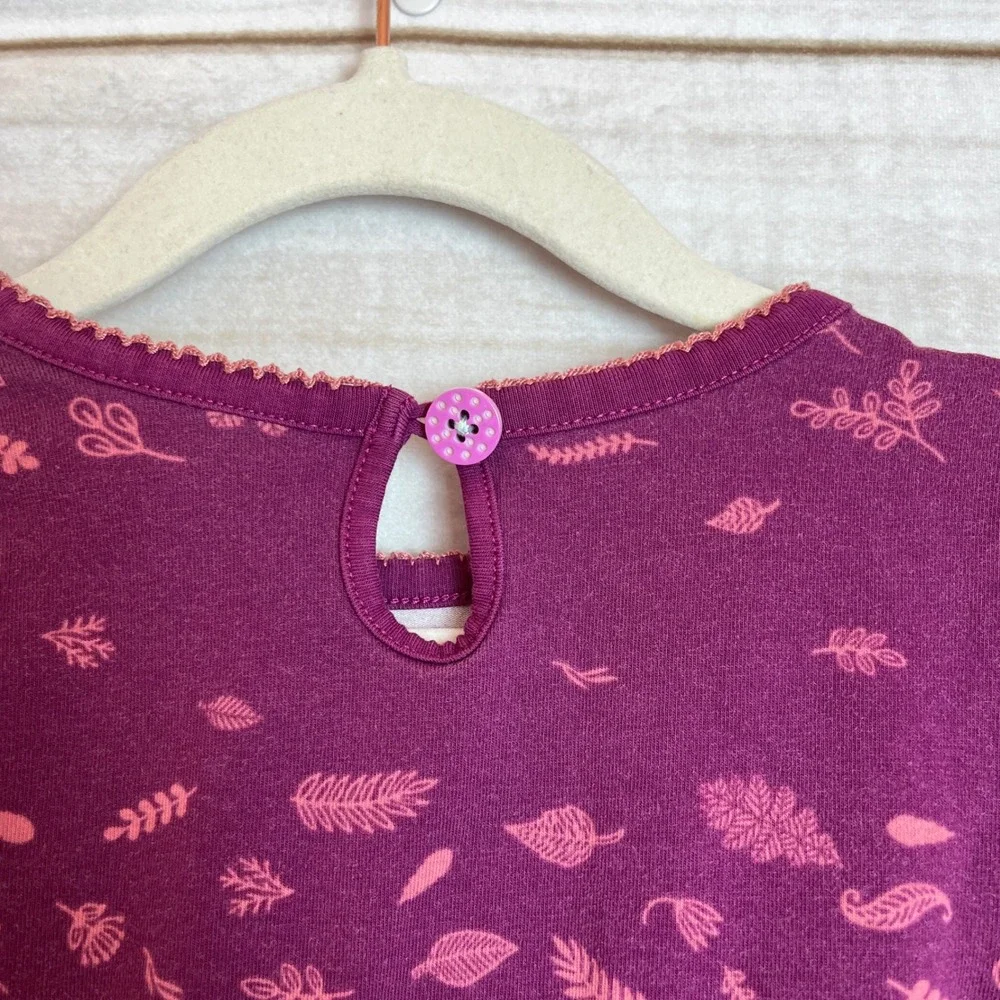Matilda‎ Jane Girls Dress Long Sleeve Purple Leaf Print Ruffle Size 2